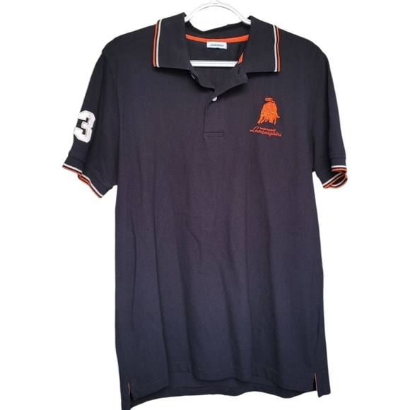 AUTOMOBILI LAMBORGHINI MEN'S REDUCED BULL TIPPING PIQUET POLO SIZE L - Picture 1 of 7